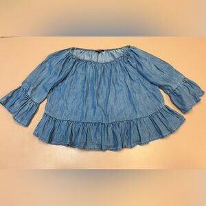 (XS) Blue Denim Inspired Gianni Bini Blouse